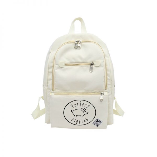 Backpack White Full Logo Black