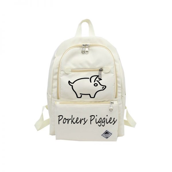 Backpack White Just Pig Black