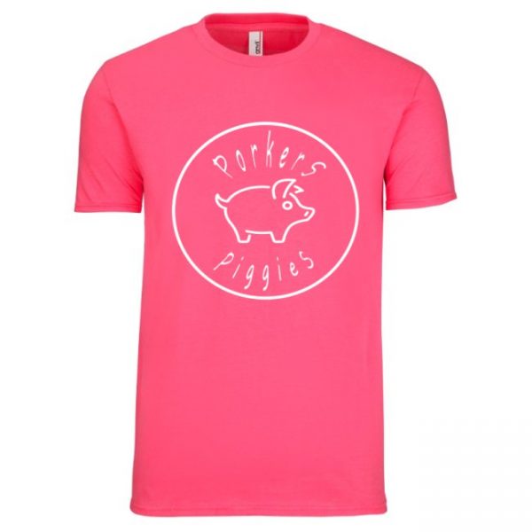 Men's T-Shirt Pink Full Logo White