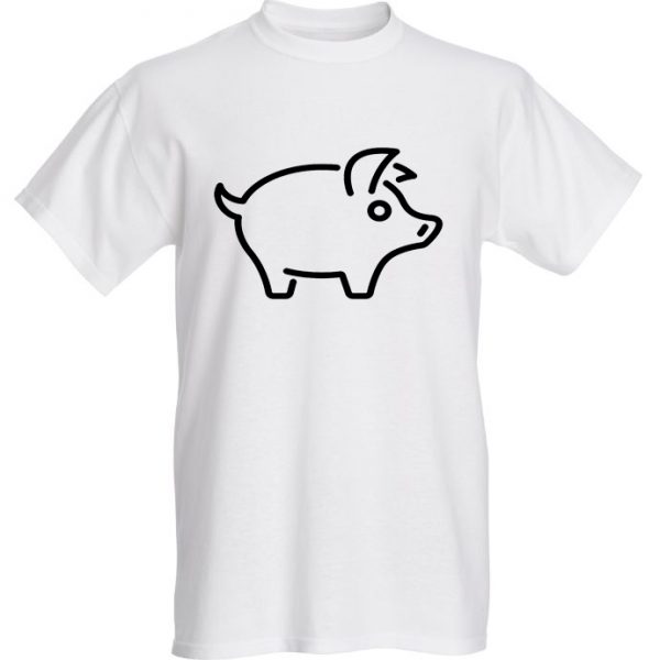 White T-Shirt Just Pig Black