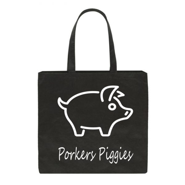 Tote Bag Black Pig White