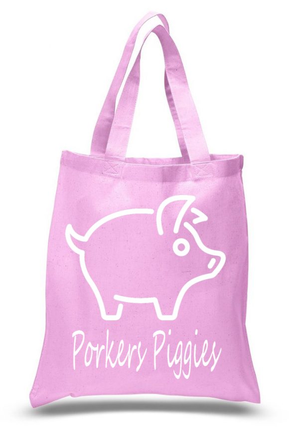 Tote Bag Pink Just Pig White