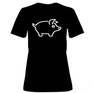 Woman's T-Shirt Black Just Pig White