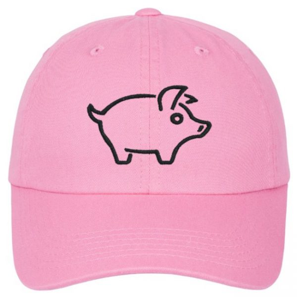 Pink Hat Just Pig Black